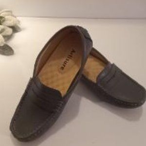 Gray Leather Penny loafer